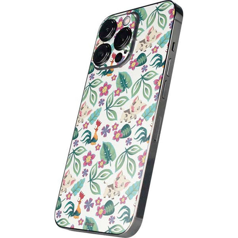 Disney Princess Moana Pua and Heihei Pattern iPhone 16 Pro Skin